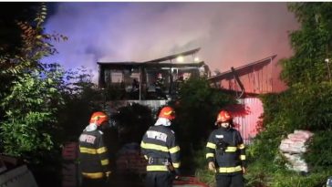 Incendiu la un restaurant şi trei magazine, pe şoseaua Colentina din Capitală/ Şapte persoane, evacuate dintr-un bloc din apropiere, din cauza degajărilor de fum/ O persoană a primit ajutor medical după un atac de panică – VIDEO