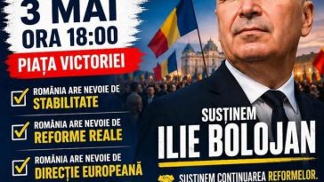 Sute de persoane cu opţiuni pro-europene, în Piaţa Victoriei/ Unii îl susţin pe Ilie Bolojan, alţii susţin ideea că în România trebuie făcută „curăţenie”, iar ţara să-şi păstreze parcursul pro-european