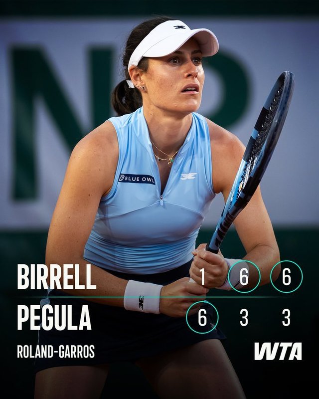 Jessica Pegula, locul 5 WTA, eliminată în primul tur la Roland-Garros