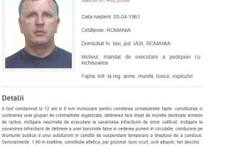 Bărbat urmărit internaţional, din categoria Most Wanted, adus în ţară din Rusia de Poliţia Română/ El a fost condamnat la 12 ani şi jumătate de închisoare pentru constituirea unei grupări de crimă organizată, deţinere de muniţie de război