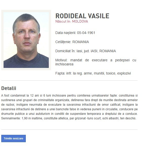 Bărbat urmărit internaţional, din categoria Most Wanted, adus în ţară din Rusia de Poliţia Română/ El a fost condamnat la 12 ani şi jumătate de închisoare pentru constituirea unei grupări de crimă organizată, deţinere de muniţie de război
