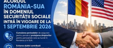 De la 1 septembrie, intră în vigoare Acordul dintre România şi SUA prin care persoanele care au lucrat în cele două state vor putea primi pensie din ambele ţări, urmând ca fiecare stat să le plătească partea corespunzătoare