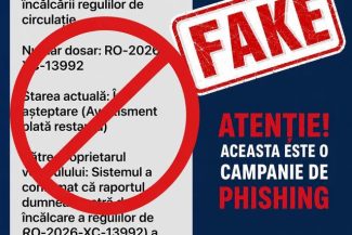 Autoritatea pentru Digitalizarea României atrage atenţia asupra unei campanii de phishing care vizează utilizatorii platformei Ghişeul.ro