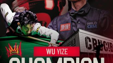 Wu Yize a câştigat Campionatul Mondial de Snooker, la 22 de ani, el este al doilea cel mai tânăr câştigător al titlului mondial din istorie
