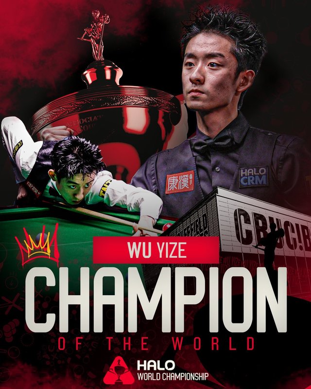Wu Yize a câştigat Campionatul Mondial de Snooker, la 22 de ani, el este al doilea cel mai tânăr câştigător al titlului mondial din istorie