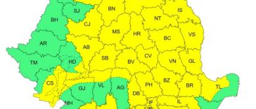 Cod galben de averse, descărcări electrice și vijelii în cea mai mare parte a țării, pe parcursul zilei de sâmbătă