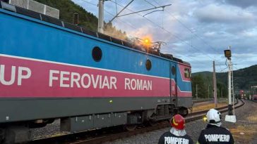 Prahova: Incendiu în gara Sinaia la locomotiva unui tren care transporta motorină