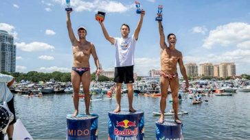 VIDEO Sărituri de la mare înălțime: Constantin Popovici, clasat pe podium în Florida, în Seria Cliff Diving