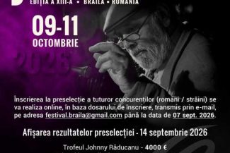 Brăila: Au început înscrierile la Festivalul Internațional de Jazz ‘Johnny Răducanu’; data limită – 7 septembrie