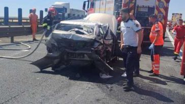 Arad: Trafic deviat de pe autostrada A1 în urma unui cu accident cu trei răniți
