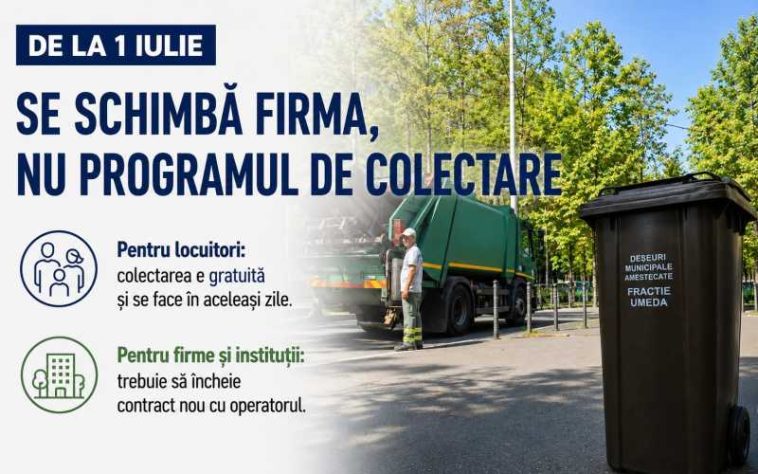 Sector 1/ O nouă firmă de salubrizare de la 1 iulie; programul de colectare a deșeurilor rămâne același