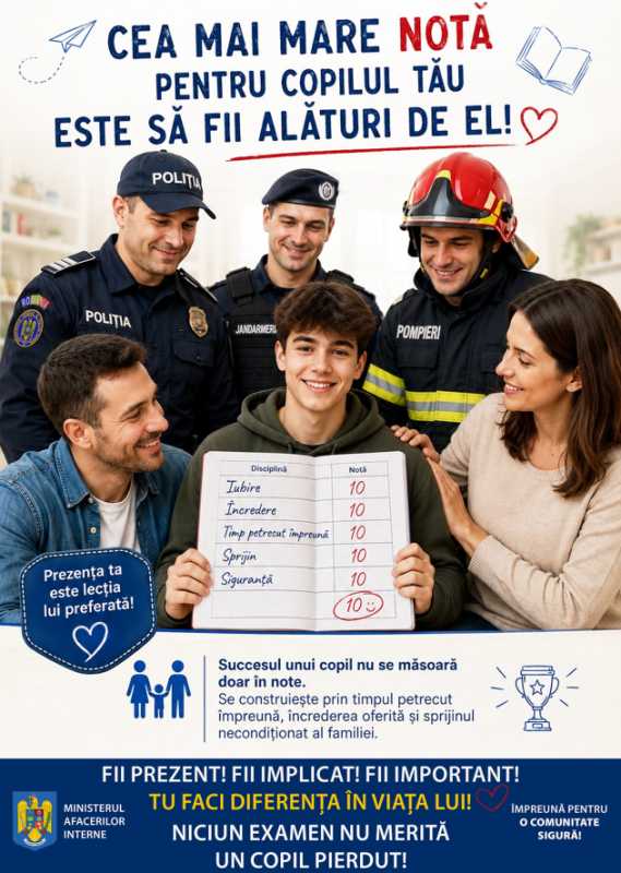 MAI lansează campania ‘Niciun examen nu merită un copil pierdut’