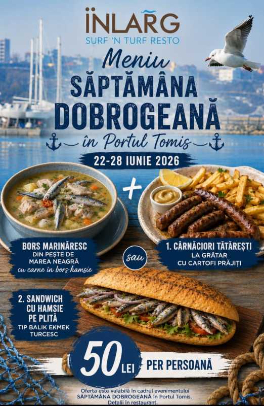 Constanța: Turiștii, invitați să descopere oferta culinară locală în cadrul Săptămânii Gastronomice Dobrogene