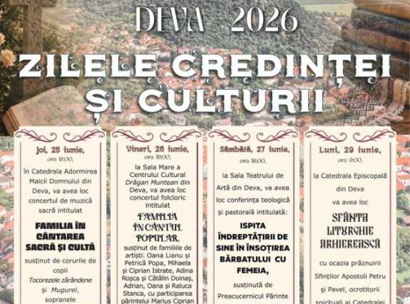 Hunedoara: Episcopia organizează Zilele Credinței și Culturii la Deva