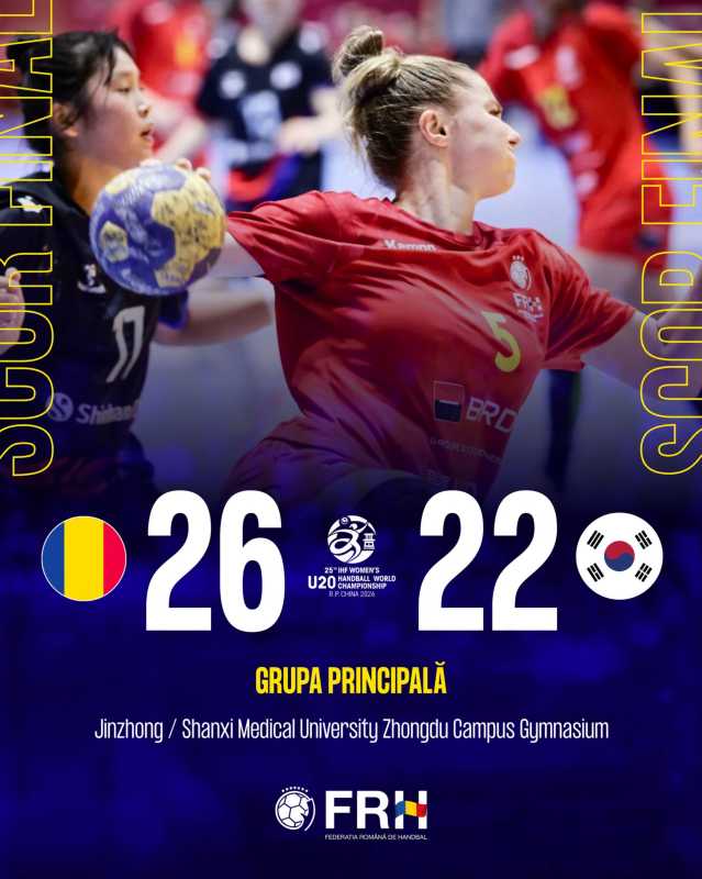 Handbal feminin: România va juca pentru locurile 9-16 la Campionatul Mondial U20 din China