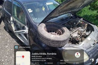 Un agent economic din judeţul Brăila care dezmembra maşini fără autorizaţie de mediu, amendat / Pe terenul din jurul atelierului, comisarii au găsit 740 de litri de uleiuri uzate – FOTO