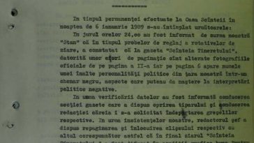 CNSAS publică documentul care arată că, în ianuarie 1989, din greşeală, ziarul ”Scânteia Tineretului” a postat fotografia lui Nicolae Ceauşescu într-un chenar negru – ”mort şi îngropat” / Intervenţie în miez de noapte a Securităţii