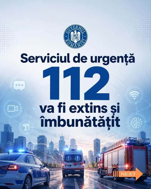 Guvern: Serviciul de urgenţă 112 va fi extins şi îmbunătăţit