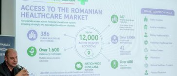 Dr. Adrian Marius Dobre, Director General UNIFARM, în cadrul Conferinței Naționale PALMED – Ediția XV, cu prezentare despre accesul la piața românească de sănătate.