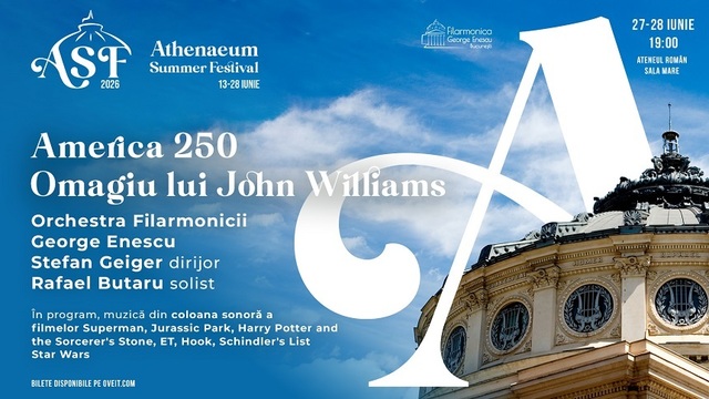 Athenaeum Summer Festival – Concerte care celebrează America prin muzica legendarului compozitor John Williams, în 27 şi 28 iunie