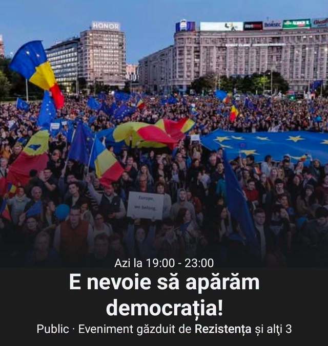 Sute de persoane, la un protest organizat în Piaţa Victoriei/ Participanţii afirmă că ”România e sub asediu”