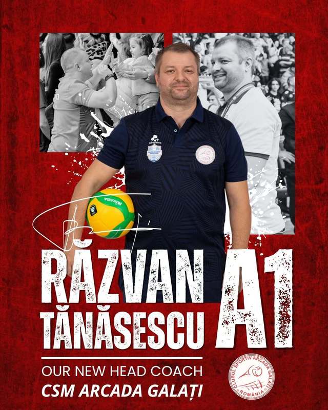 Volei masculin: Antrenorul secund Răzvan Tănăsescu, noul ”principal” al vicecampioanei Arcada Galaţi
