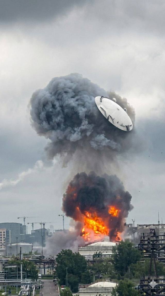 Atacuri cu drone în apropierea Moscovei. O imagine spectaculoasă a surprins un capac de plumb de la un rezervor imens aruncat în aer de o explozie la câţiva metri înălţime, ceea ce a generat numeroase meme pe reţelele sociale – VIDEO, FOTO