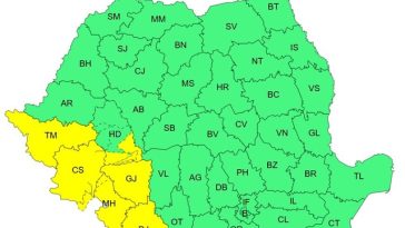 Instabilitate atmosferică accentuată, până joi seară, în mai multe regiuni ale ţării / Au fost emise două avertizări cod galben / Se anunţă cantităţi însemnate de precipitaţii