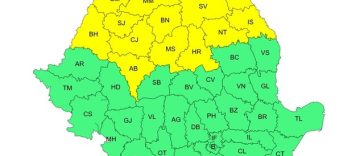 Cod galben de furtuni în Maramureş, cea mai mare parte a Transilvaniei, nordul Crişanei şi al Moldovei / Rafale de vânt de 50-70 de kilometri la oră şi cantităţi de apă ce ajung la 30 de litri pe metru pătrat