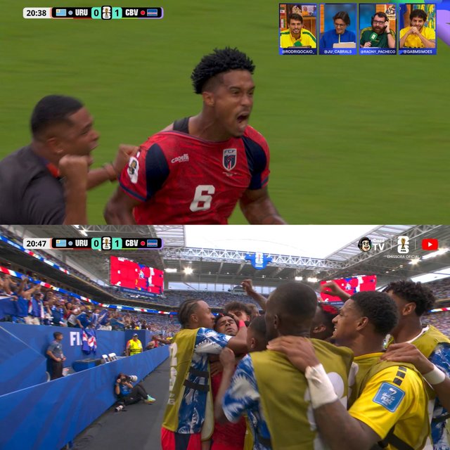 Capul Verde a reuşit primul gol din istoria sa la Cupa Mondială / Mama lui Vozinha, prezentă la meciul cu Uruguay de la Miami – VIDEO