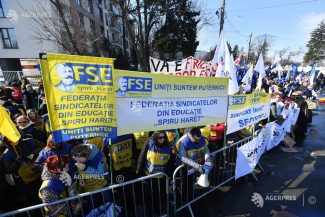 Jandarmeria Capitalei: Protest al sindicaliștilor din învățământ, miercuri, în fața Guvernului și a Parlamentului