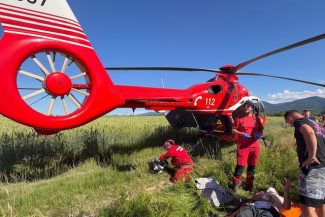 Braşov: Bărbat, atacat de un urs, pe drumul dintre între localităţile Mărgineni şi Bucium/ El a fost rănit la scalp şi abdomen, fiind preluat de un elicopter SMURD