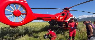 Braşov: Bărbat, atacat de un urs, pe drumul dintre localităţile Mărgineni şi Bucium/ El a fost rănit la scalp şi abdomen, fiind preluat de un elicopter SMURD