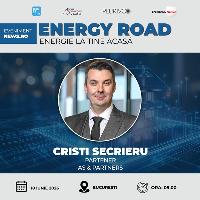 Cristi Secrieru, Partener AS&Partners, va vorbi despre fiscalitatea în domeniul energetic la evenimentul News.ro “Energy Road – Energie la tine acasă” – ediţia a VIII-a
