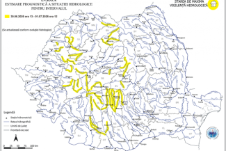 Cod galben de inundaţii în unsprezece bazine hidrografice / Probabilitate mai mare de apariţie a fenomenelor în judeţele Sălaj, Cluj, Bihor, Alba şi Hunedoara