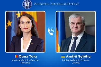 Oana Ţoiu, discuţie cu omologul din Ucraina, Andrii Sybiha: Am primit asigurarea deplină a angajamentului Ucrainei de a depune toate eforturile necesare pentru gestionarea comună a riscurilor transfrontaliere generate de agresiunea rusă