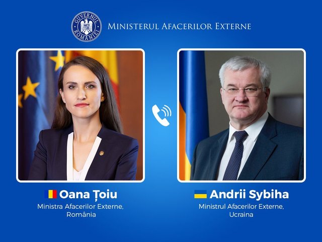 Oana Ţoiu, discuţie cu omologul din Ucraina, Andrii Sybiha: Am primit asigurarea deplină a angajamentului Ucrainei de a depune toate eforturile necesare pentru gestionarea comună a riscurilor transfrontaliere generate de agresiunea rusă