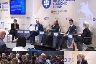 Diana Şoşoacă a apărut alături de fugara Marina Tauber, căutată internaţional, la Forumul economic de la Sankt Petersburg, unde au criticat acţiunile guvernelor de la Bucureşti şi Chişinău
