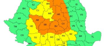Alerte Cod portocaliu și galben de vreme rea în zone din Transilvania, Moldova, Oltenia și Muntenia, vineri