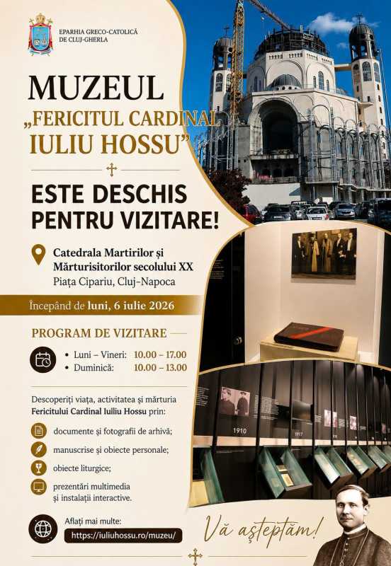 Cluj: Muzeul ”Fericitul Cardinal Iuliu Hossu” a fost deschis pentru public