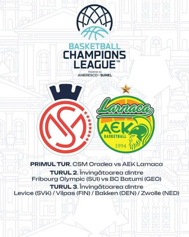 Baschet masculin: AEK Larnaca, prima adversară a echipei CSM Oradea, în calificările pentru Liga Campionilor
