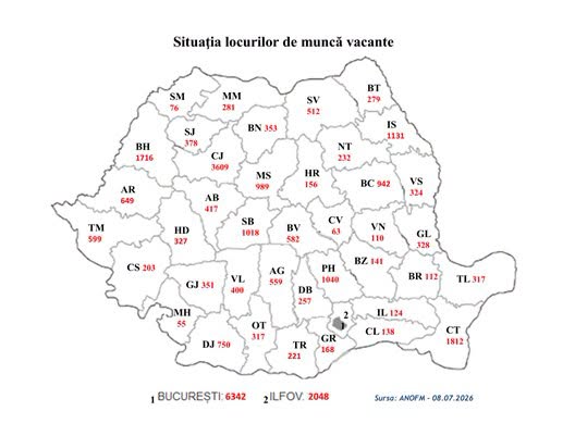 Aproape 30.500 de locuri de muncă vacante la nivel național; 205 posturi disponibile în Spațiul Economic European