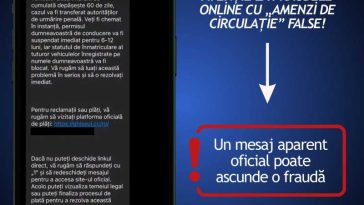 DNSC avertizează asupra unor tentative de fraudă online sub pretextul unor amenzi de circulație false