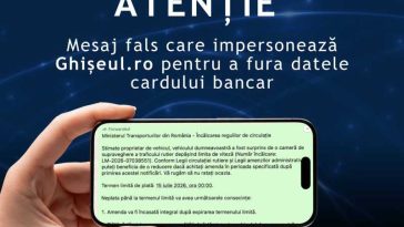 DNSC avertizează asupra unui nou mesaj fals, care impersonează Ghișeul.ro și este trimis prin SMS