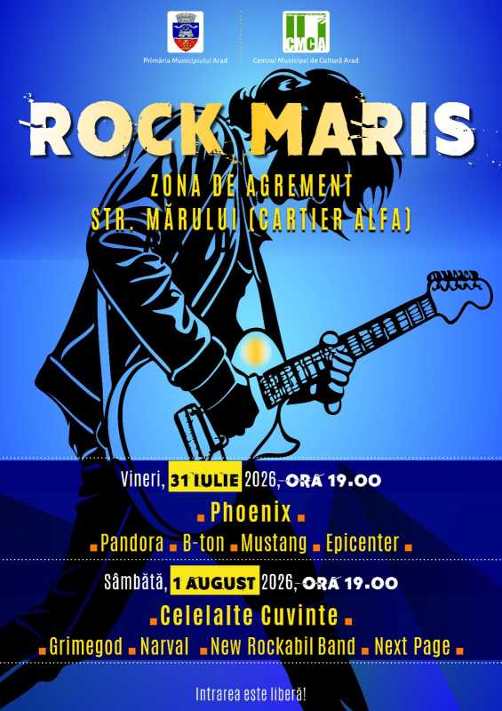 Primăria Arad organizează două zile de festival de muzică rock cu intrare liberă