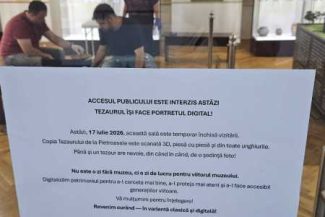 Buzău: O sală a Muzeului Județean, închisă publicului pentru scanarea 3D a copiei Tezaurului de la Pietroasele