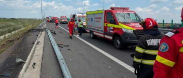 Prahova: Accident pe autostrada A7; patru victime – la spital, traficul este restricționat