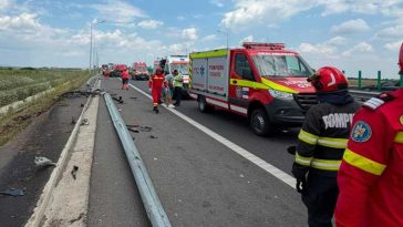 Prahova: Accident pe autostrada A7; patru victime – la spital, traficul este restricționat
