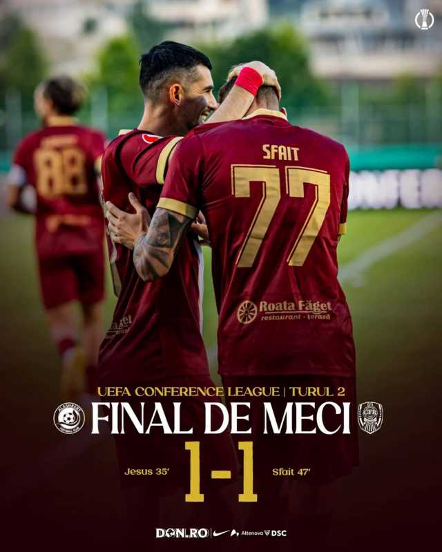 Fotbal: FC Alașkert – CFR Cluj 1-1, în turul al doilea preliminar al Conference League