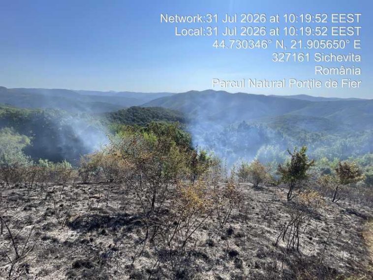 VIDEO Caraș-Severin: Elicopter și forțe suplimentare pentru stingerea incendiilor de la Sichevița și Berzasca